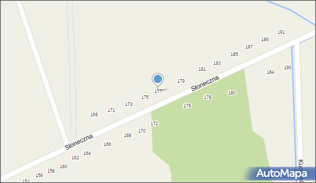 Klonowa, Słoneczna, 177, mapa Klonowa