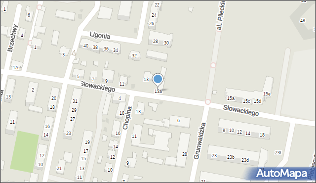 Kluczbork, Słowackiego Juliusza, 13a, mapa Kluczbork