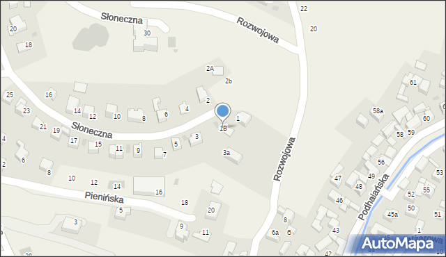 Kluszkowce, Słoneczna, 1B, mapa Kluszkowce