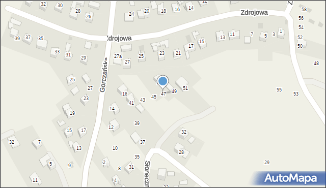 Kluszkowce, Słoneczna, 47, mapa Kluszkowce