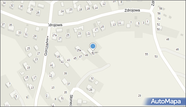 Kluszkowce, Słoneczna, 51, mapa Kluszkowce