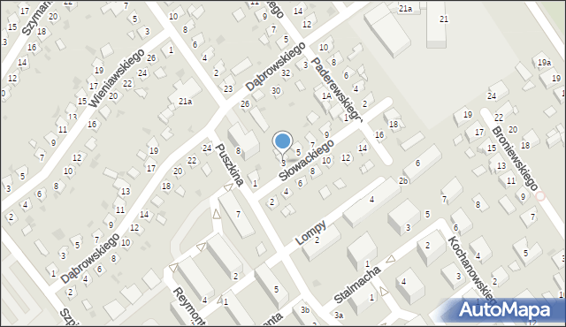 Knurów, Słowackiego Juliusza, 3, mapa Knurów