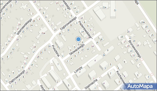 Knurów, Słowackiego Juliusza, 7, mapa Knurów