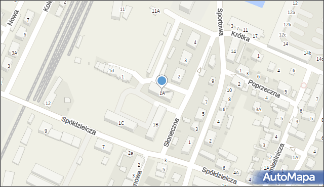 Kobierzyce, Słoneczna, 1A, mapa Kobierzyce