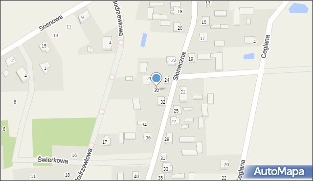 Kobylany, Słoneczna, 30, mapa Kobylany