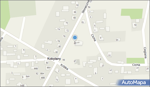 Kobylany, Słoneczna, 65, mapa Kobylany