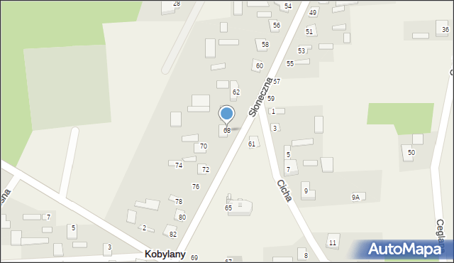 Kobylany, Słoneczna, 68, mapa Kobylany