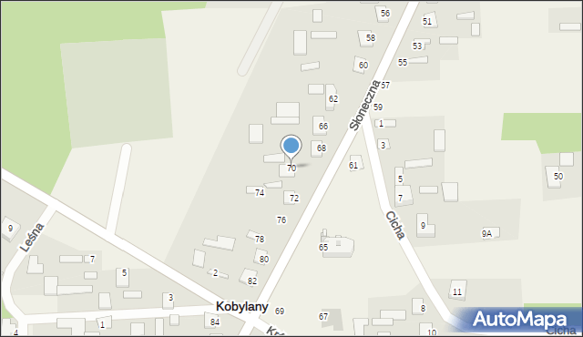 Kobylany, Słoneczna, 70, mapa Kobylany