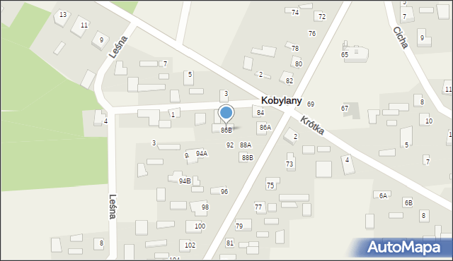 Kobylany, Słoneczna, 86B, mapa Kobylany