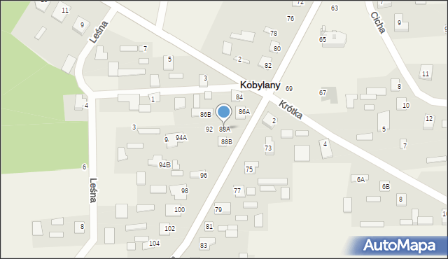 Kobylany, Słoneczna, 88A, mapa Kobylany