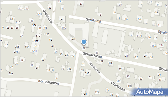 Kobyłka, Słowackiego Juliusza, 28, mapa Kobyłka