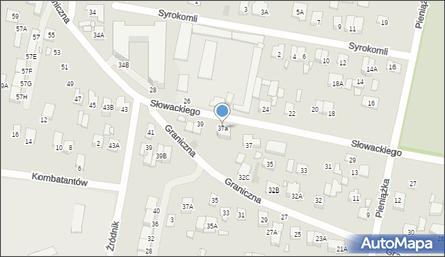 Kobyłka, Słowackiego Juliusza, 37a, mapa Kobyłka