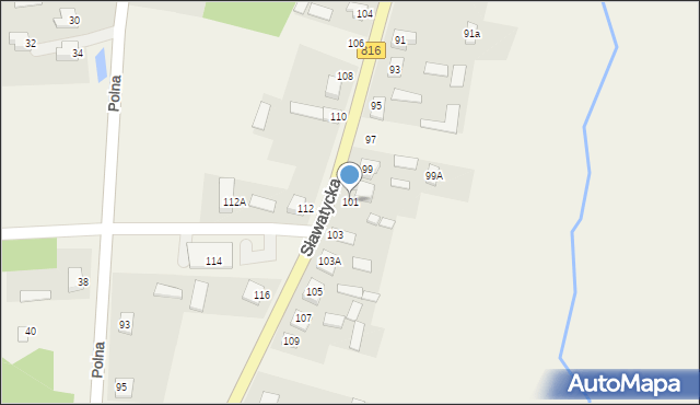 Kodeń, Sławatycka, 101, mapa Kodeń