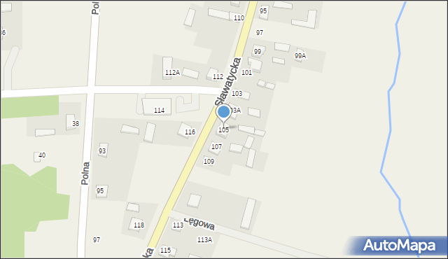 Kodeń, Sławatycka, 105, mapa Kodeń