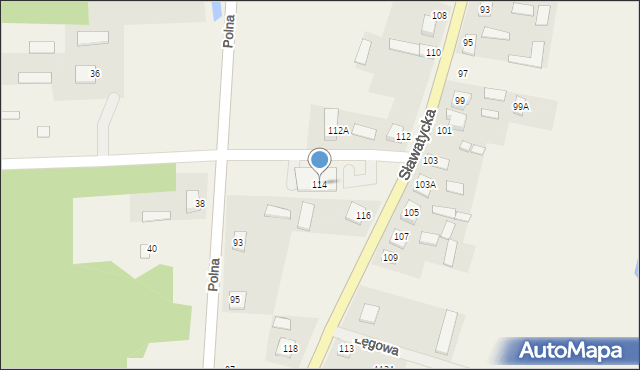 Kodeń, Sławatycka, 114, mapa Kodeń