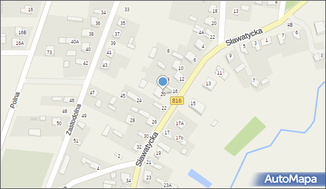 Kodeń, Sławatycka, 20, mapa Kodeń