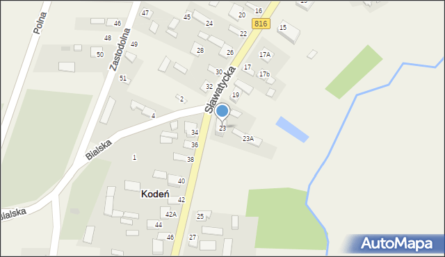 Kodeń, Sławatycka, 23, mapa Kodeń