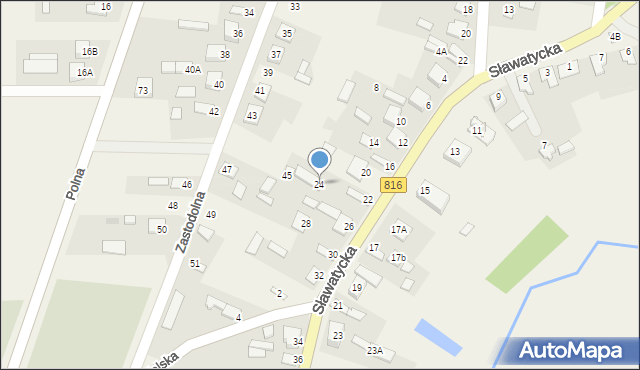 Kodeń, Sławatycka, 24, mapa Kodeń