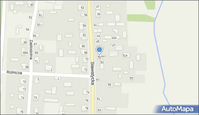 Kodeń, Sławatycka, 51, mapa Kodeń