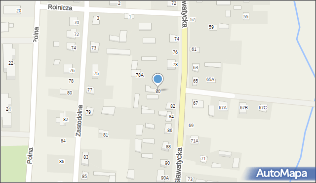 Kodeń, Sławatycka, 80, mapa Kodeń