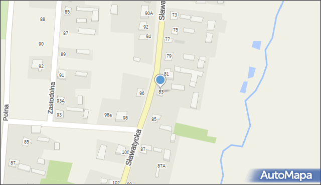 Kodeń, Sławatycka, 83, mapa Kodeń