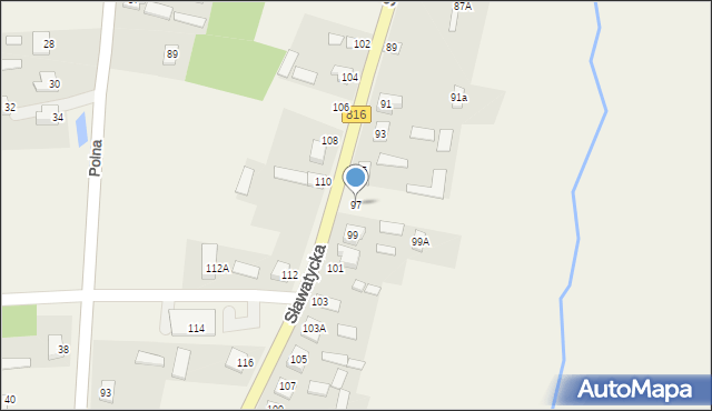 Kodeń, Sławatycka, 97, mapa Kodeń