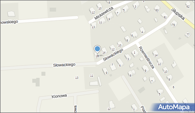 Kołczygłowy, Słowackiego Juliusza, 16, mapa Kołczygłowy