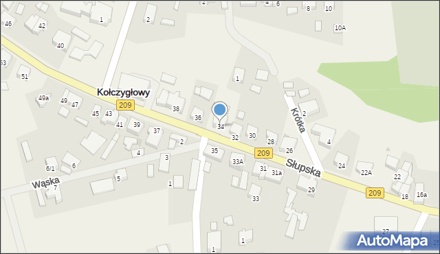 Kołczygłowy, Słupska, 34, mapa Kołczygłowy