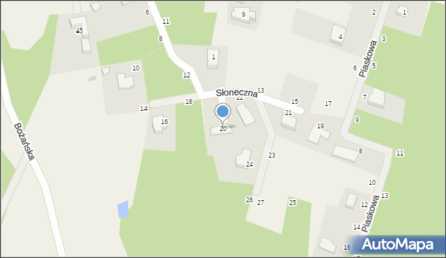 Koleczkowo, Słoneczna, 20, mapa Koleczkowo