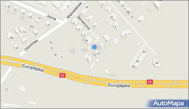 Kołobrzeg, Słoneczna, 12, mapa Kołobrzegu