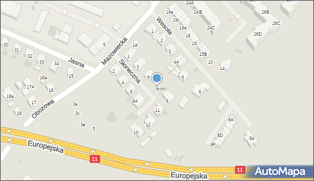 Kołobrzeg, Słoneczna, 7, mapa Kołobrzegu