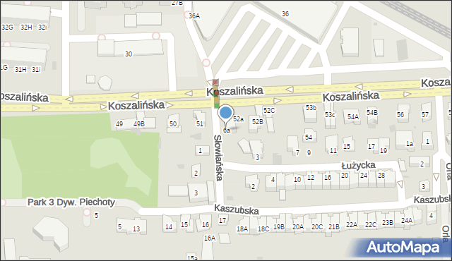 Kołobrzeg, Słowiańska, 6a, mapa Kołobrzegu