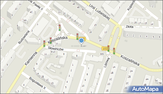 Kołobrzeg, Słowińców, 6d, mapa Kołobrzegu