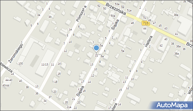 Koluszki, Śląska, 11, mapa Koluszki