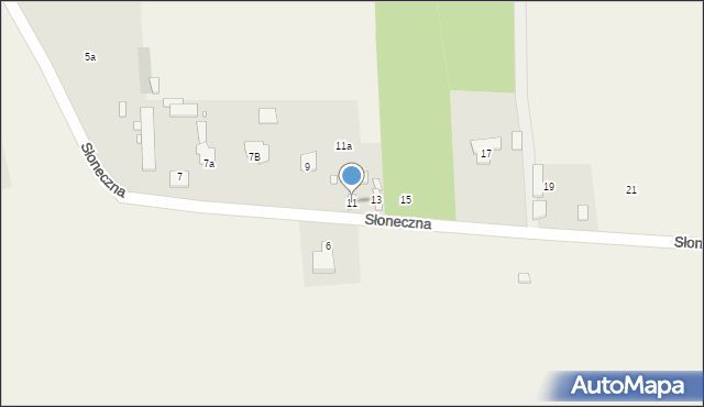 Komorniki, Słoneczna, 11, mapa Komorniki
