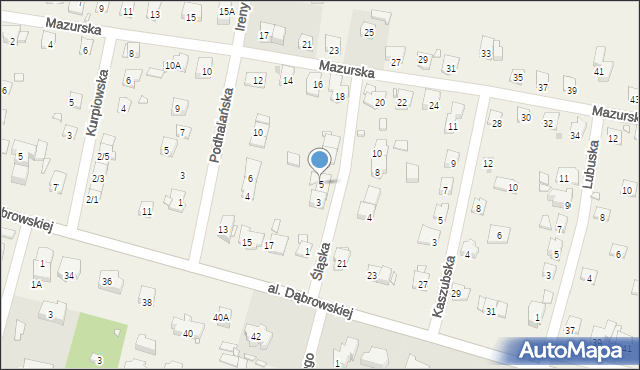 Komorów, Śląska, 5, mapa Komorów