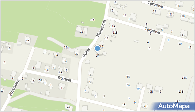 Komorów, Słoneczna, 17, mapa Komorów