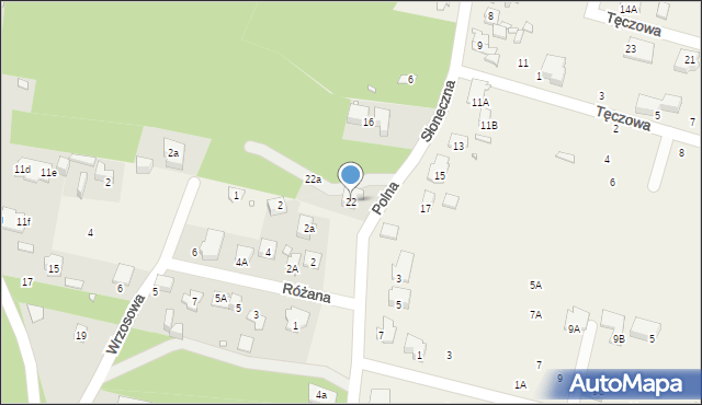 Komorów, Słoneczna, 22, mapa Komorów