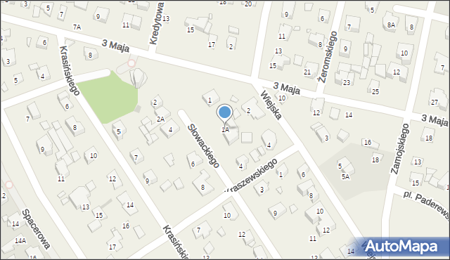 Komorów, Słowackiego Juliusza, 1A, mapa Komorów