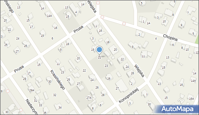 Komorów, Słowackiego Juliusza, 21, mapa Komorów