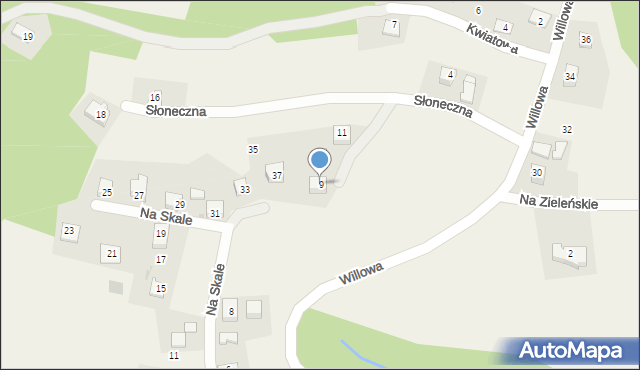 Konary, Słoneczna, 9, mapa Konary