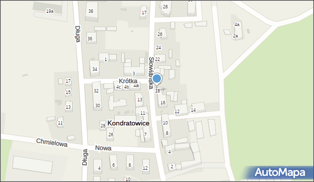 Kondratowice, Słowiańska, 18, mapa Kondratowice