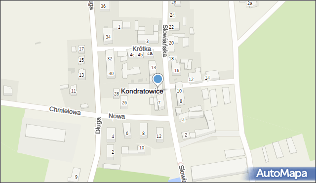 Kondratowice, Słowiańska, 9, mapa Kondratowice