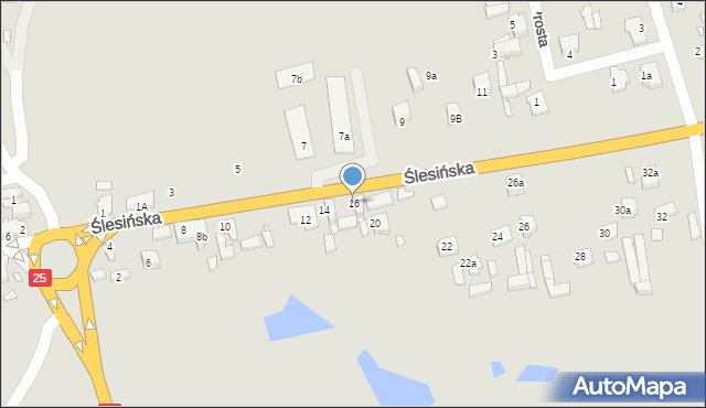 Konin, Ślesińska, 16, mapa Konina