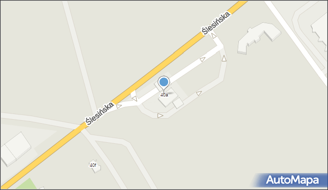Konin, Ślesińska, 40a, mapa Konina