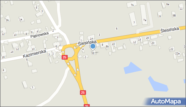 Konin, Ślesińska, 6, mapa Konina