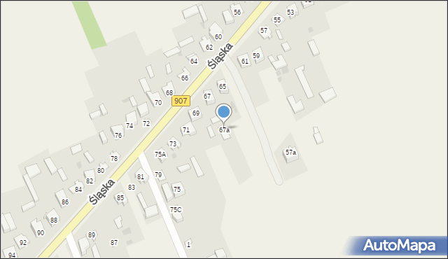 Konopiska, Śląska, 67a, mapa Konopiska