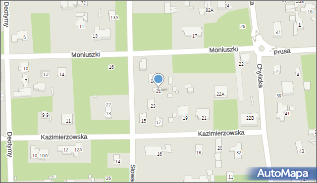 Konstancin-Jeziorna, Słowackiego Juliusza, 21, mapa Konstancin-Jeziorna