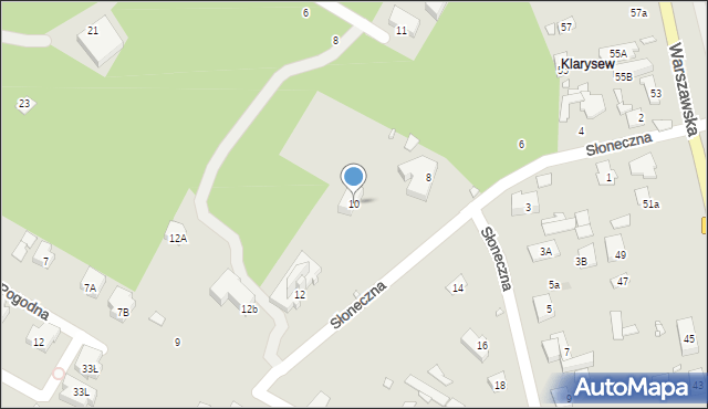 Konstancin-Jeziorna, Słoneczna, 10, mapa Konstancin-Jeziorna