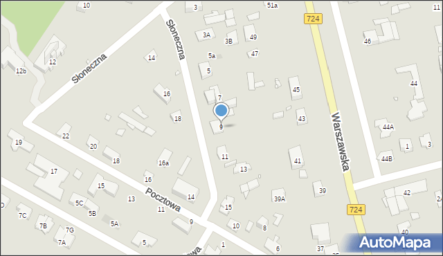 Konstancin-Jeziorna, Słoneczna, 9, mapa Konstancin-Jeziorna